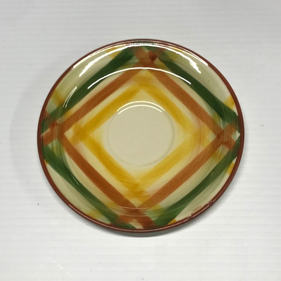 VINTAGE HAND-PAINTED VERNONWARE - HOMESPUN - (SET OF 13) 6 1/2" SAUCER/PLATE - Picture 4 of 6